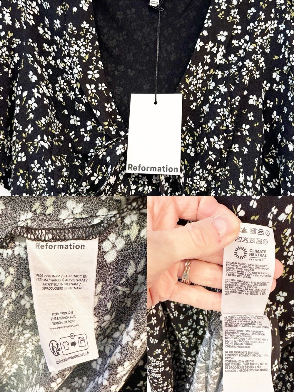 Reformation Tyra X Anthropologie Short Sleeve Tie Front Midi Dress NWT Size 2 - Picture 10 of 15